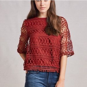 TULAROSA lattice lace top